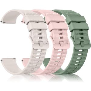 Tobfit 3 Pack Sport Band for Fitpolo/Quican/Aeac/Tensky ID208 Plus Smartwatch,Soft Replacement Silicone Band for Fitpolo/Quican/Aeac/Tensky ID208 Plus Smartwatch Men Women (Starlight/Rose Pink/Olive Green)