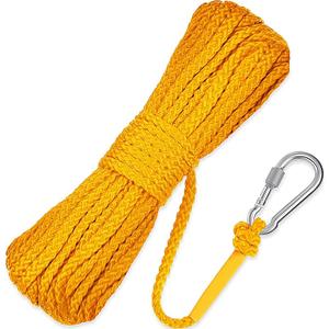 Shappy Floating Rope Life Ring Rope Lifesaving Dock Lines Boat Braided Polypropylene Outdoor Throwing Lines for Life Preserver Ring Anchor Heaving Line with Spring Hook