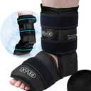 REVIX XL Ankle Ice Pack Wrap for Swelling and Cold Pack Foot Pain Relief, Heel Ice Pack for Injuries Reusable Gel, Ankle Ice Wrap for Plantar Fasciitis, Achilles Tendonitis, Sprained Ankles, Black