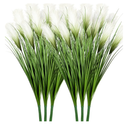 Vlorart 33" Artificial Plants 6 Pack Onion Tall Grass Greenery, Faux Fake Grass Shrubs Plant Flowers Wheat Grass for House Home Indoor Outdoor Office Room Gardening Indoor Décor-White