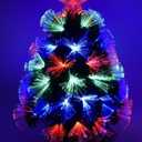 Stcomart Small Pre-lit Artificial Christmas Tree, Fiber Optic Tabletop Xmas Tree