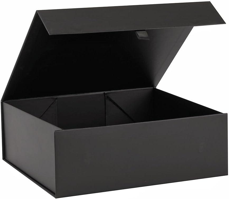 Black Gift Box Large 13.5x11.8x4.7 Inches, Black Gift Boxes for Presents with Magnetic Closure Lid, Luxury Gift Box Rectangle Collapsible Boxes for Gift Packaging (13.5x11.8x4.7Inch-Black-Pack of 1)