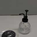 SheeChung Vintage Soap Dispenser, Kitchen Dish Soap Dispensers with Pump Mat, Glass Hand Soap Dispenser for Bathroom, Liquid, Lotion, Refillable, Rustic Farmhouse Decor-Clear (Black Pump, 1 pk)