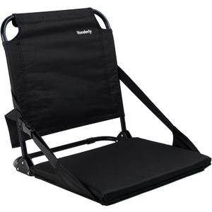 Yonderly Stadium Seats with Back Support, Bleacher Seat with Storage Pockets, Ideal for Viewing Platforms, Camping, Kayaking Seat, 17.7"x16.5"x18.1"