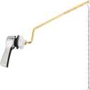 Hibbent Universal Metal Side Mount Toilet Handle Replacement Kit, Brass Toilet Flush Tank Lever with Stainless Steel Flapper Chains for Most Toilets, Chrome Finish