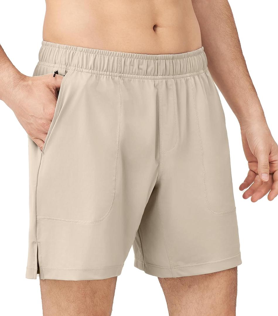 Separatec Men's Athletic Running Shorts Lightweight Breathable 7" with Zipper Pockets (XL)