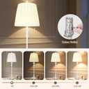Vintage Table Lamp Set of 2, 33'' Tall Skinny Candle Stick Buffet Lamps with Pleated Shades, 3-Way Dimmable Bulb Included, Traditional Nightstand Bedside Lamps for Living Room Bedroom Dinning Entryway