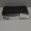 Wireless Keyboard and Mouse Combo, Ergonomic Wave, 9 RGB Backlit Effects, Leather Wrist Rest, Rechargeable 2.4G Silent Set for Computer/Windows/Mac, Black