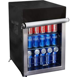 Bitubi Upright Freezers Cover,Outdoor Beverage Refrigerator Cover, Waterproof, Dustproof, Sun-Proof, 20" W x 20" D x 33" H. Suitable for most 3.2 Cu.ft Beer or Wine Mini Fridge (Black)