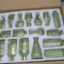 Glass Bud Vases in Bulk Set of 40, Green Small Mini Vases for Flowers, Vintage Vase for Centepiece,Wedding, Table Decor, Baby Shower, Christmas, Home and Events Green, 40