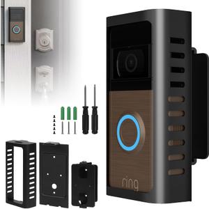 2025 Upgrade for Ring Doorbell Mount,Steel Metal Anti-Theft Ring Camera Mount with Adjustable Angle Mount Kit (45-135 Degrees) Doorbell Holder Bracket No Block Sensor