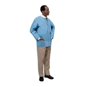CARDINAL HEALTH Single Use Converters Professional Jacket with Knit Collar, XL, Blue 25pc