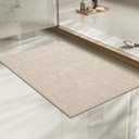 chakme Bathroom Rugs Mat 24x17, Ultra Thin Non Slip Bath Mat Small Quick Dry Absorbent Bath Mat for Bathroom Floor, (Light Beige, 24"x17")