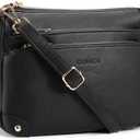 GOIACII Crossbody Bags for Women Medium Shoulder Handbags Ladies Satchel Purse with Multi Zipper Pockets Soft Leather