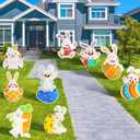 9 Pack Easter Yard Sign Outdoor Decorations, Waterproof Bunny Easter Sign, Decorations for Lawn Yard Garden