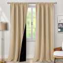 BGment Beige Blackout Curtains for Living Room, Long Room Darkening Curtains for Bedroom 95 Inch Length 2 Panels Set, Thermal Insulated Soundproof Energy Saving Rod Pocket Curtains, 52 Inch Wide