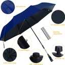 Beach Chair Umbrella with Clamp, Portable Clip on Umbrella for Outdoor Chairs, Adjustable UPF50+ Sun Shade Umbrellas for Beach Patio Travel Camping Wheelchair Golf Cart, Small 40inch with Storage Bag