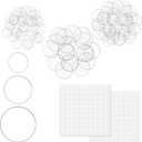 Yerliker 120 Pcs Acrylic Miniature Bases 25mm 35mm 45mm Round Model Bases 2mm Thick Circular War Figure Holders with Mini Clear Round Tapes for Gaming Miniatures Collectible War Table Game(Clear)