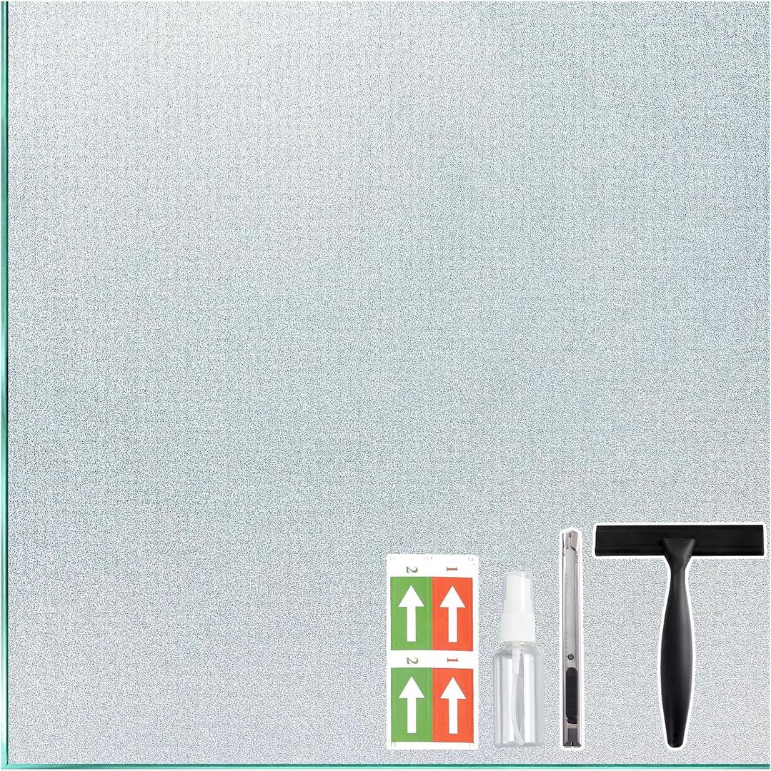 Coavas Frosted Glass Window Privacy Film, Static Cling, 29.5" x 157.5"