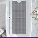 DEXI Bathtub Mat Non Slip, Extra Long 39x16, Suction Cups, Drain Holes, Machine Washable for Tub Shower Floor, Grey
