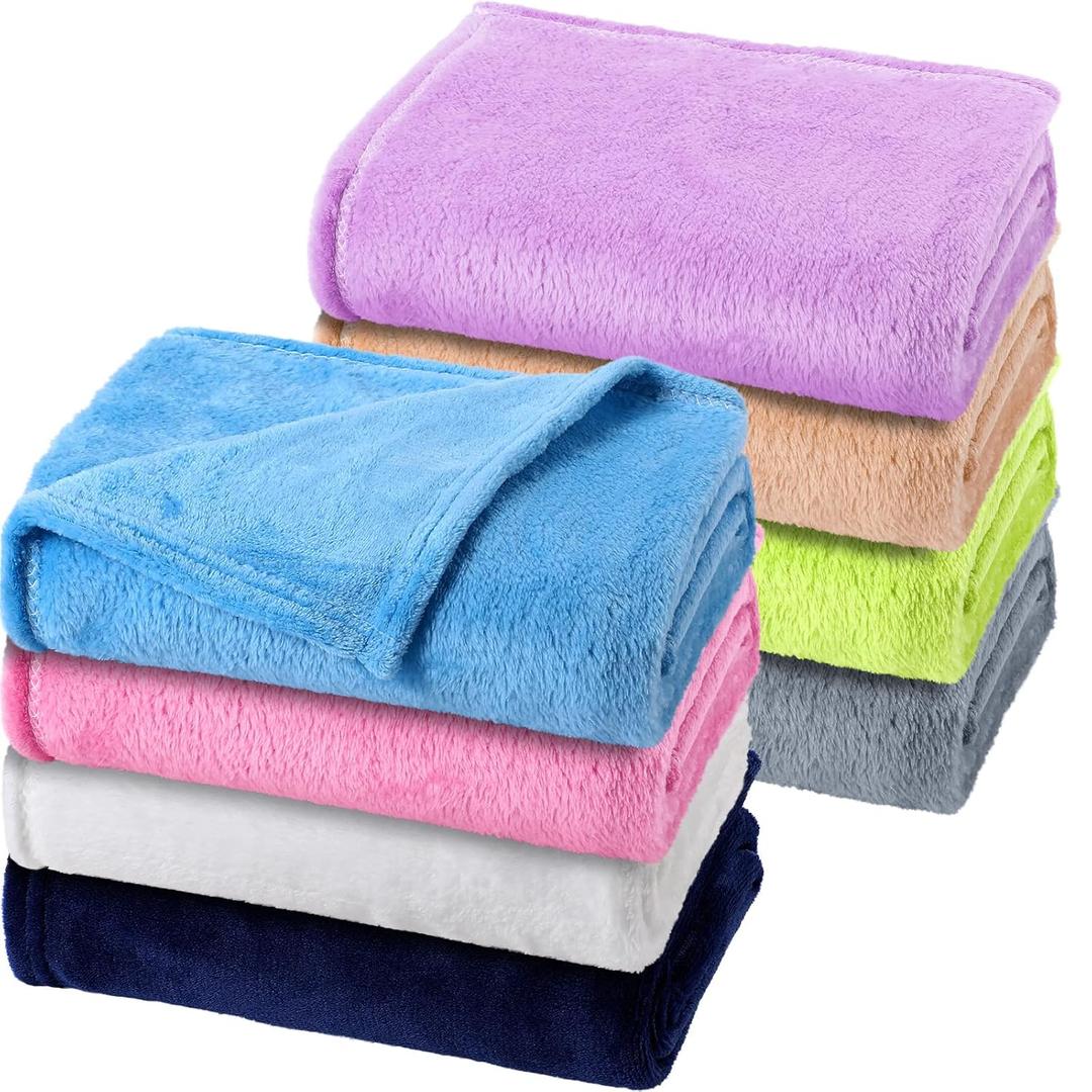 8 Pcs Fuzzy Baby Blankets 30" x 40" Soft Warm Plush Newborn 2025 Summer Receiving Essentials Toddler Infant Boy Girl Gift Nursery Swaddling Cozy Kid Daycare Cot Blankets for Crib Stroller Nap Outdoor