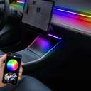 Interior Car LED Strip Lights for Tesla Model 3 Y 2021-2023, Plug-and-Play, Ambient Light with Human Sensor, Center Console Dashboard Inside Car Lighting Decorations