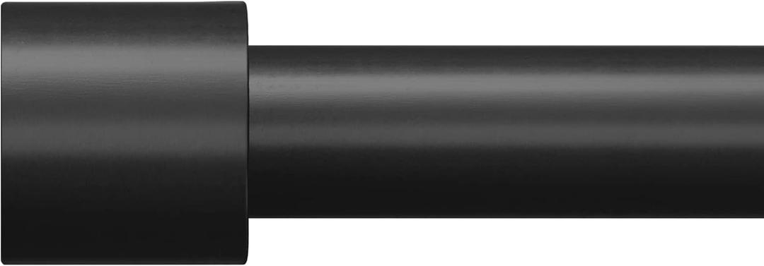 Zeerobee Curtain Rods for Windows 28 to 48 inch, Heavy Duty Adjustable pole with Brackets, Rustic Indoor/Outdoor Curtain Rod, Black, 28"-48"