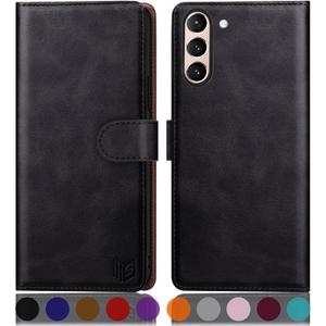 SUANPOT for Samsung Galaxy S21 FE Wallet case RFID Blocking Credit Card Holder, PU Leather Flip Folio Book Phone case Cover Women Men for Samsung S21 FE 5G case Wallet(Black)