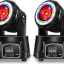 DJ Lights 3IN1 Beam & Strobe Moving Head Light 80W LED RGBW Spotlight 17CH Spot Lights DMX Sound Activated for Wedding Church DJ Disco Party Stage Lighting - 2Pack