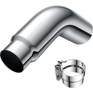 5 to 6 Inch Exhaust Elbow Tip with Clamp, 5" Inlet 6" Outlet Chrome Diesel Tip for Pickup Trucks and Cars