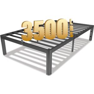 yookare Twin Platform Bed Frame, 14" Heavy Duty Metal Mattress Foundation, Rounded Safety Corners & Recessed Legs, Mattress Retainers,Easy Assembly, Noise Free Steel Slat Support, No Box Spring Needed