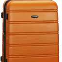 Rockland Melbourne Hardside Expandable Luggage with Spinner Wheels, Orange, Large 28"