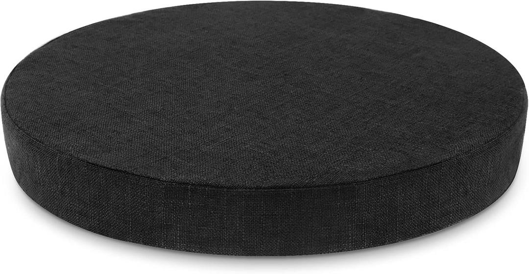 Tromlycs Round Chair Seat Cushion Pad 16 inch for Circle Stool Chairs Non Slip Decorative Foam Cushion Pillow, 1 Piece, 16 x 16 inches, Black