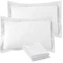 8 Pack 100% Brushed Microfiber Pillow Protector Shams (White, Standard)