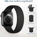 Zedoli Sport Solo Loop Band Compatible with Apple Watch Bands, Women Men, Stretchy Soft Silicone Elastic Strap for iWatch, Size: 44/45/46/49/42mm(Series 3)M: 6.93"-7.48"