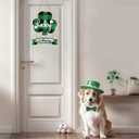 St Patricks Day Decorations St Patricks Day Wreath Shamrock Door Decorations Wooden Buffalo Plaid Shamrock Wreaths for Front Door Hanger Lucky Welcome Sign for Porch Wall Indoor Home Decor