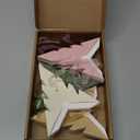 5PCS Flocked Paper Star Lantern - 12 inch Hanging Velvet Christmas Paper Star Lampshade 7 Points Christmas Stars Foldable for Xmas Wedding Home Decor