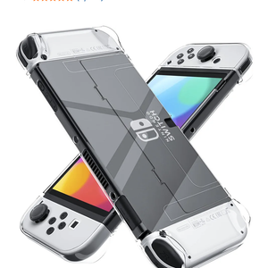 Improved Version] Dockable Clear Case for Nintendo Switch OLED 2021, FANPL Protective Case Cover for Switch OLED and Joy Con Controller - Strong and Durable, Not Easy to Fall Off (Clear)