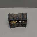 Mipukbay Treasure Chest Fish Tank Decorations, Funny Aquarium Decor Ornament for Small Aquarium and Fish Tank, Safe Landscape Rock Cave for Betta Fish, Goldfish and Aquatic Pets (Brown)