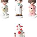 3PCS Nurse Cake Topper Nursing Cupcake,Statue of Doctor and Nurse,RN Theme Party Favors Nurse Decorations for Nursing Graduation Party,Cake Decoration for Doctors and Nurses