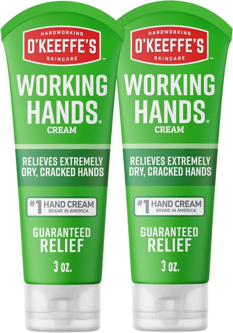 O'Keeffe's Working Hands Hand Cream for Extreme Dryness - 3 oz Tube (2 Pack) - Repairing Skincare for Cracked, Dry Hands