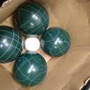 Bocce Ball Set Regulation Size - Lawn Game for Backyard or Beach - Includes Red and Green Bocce Balls, Pallino, and Carrying Case by Trademark Games
