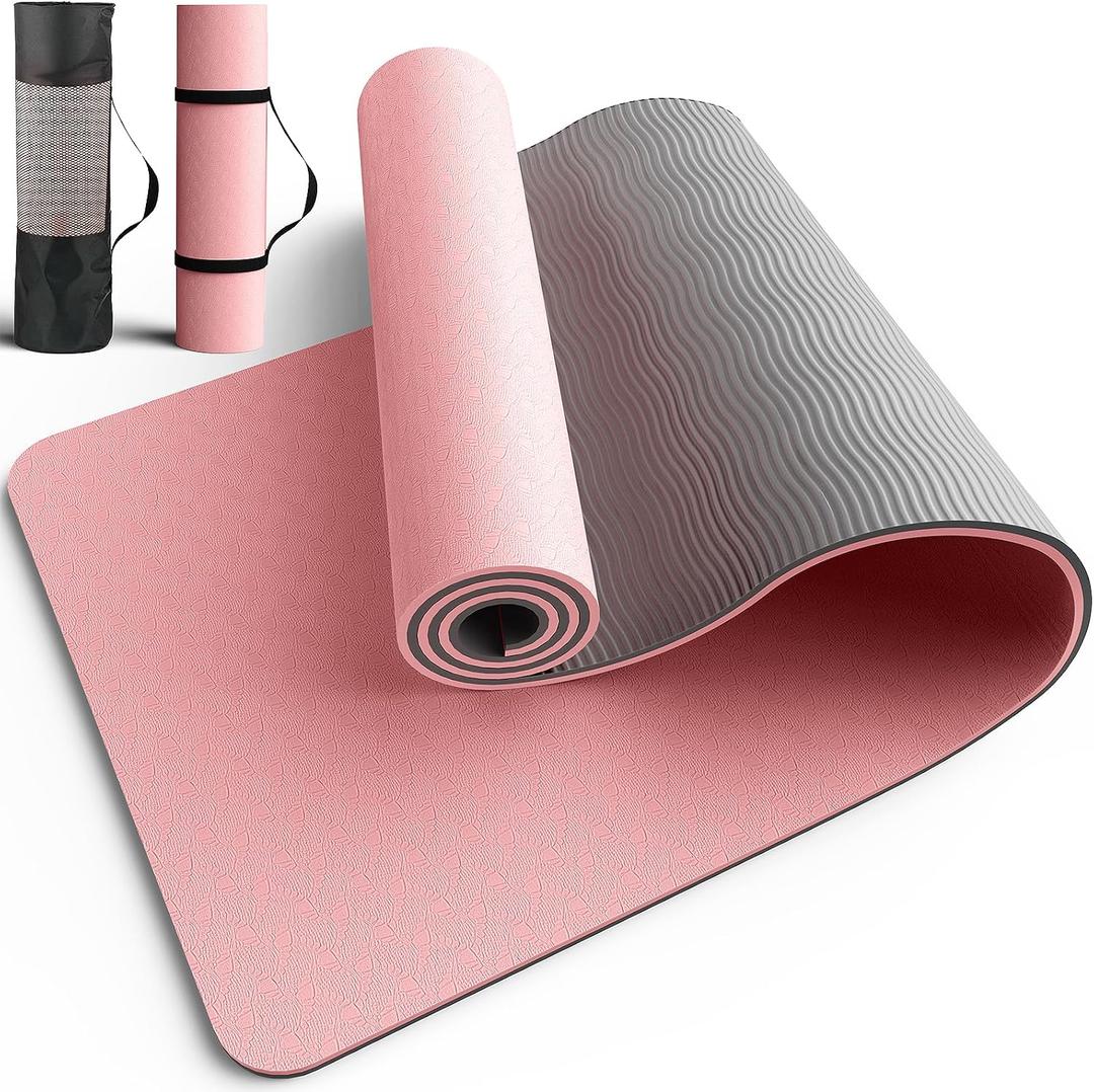 Pureegg Non Slip Yoga Mat, TPE, 72" x 24" x 0.24", Pilates