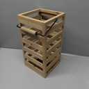 Natural Wood Open Frame Lantern