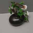 Fake Greenery Stem with Vase - 20'' Plants Artificial Decor for Table Small Artificial Potted Plants for Vase Fake Silk Plants Home Office Bathroom Shelf Cabinet Tabletop Decoration, Black