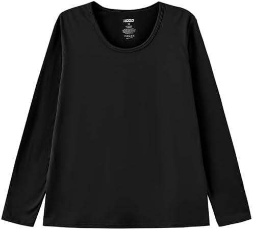 HODOSPORTS Boys Thermal Underwear Set Kids Winter Base Layer Fleece Lined Compression Shirt Pant (Large, Black)