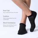 CS CELERSPORT 6 Pack Men's Running Ankle Socks with Cushion, Low Cut Athletic Sport Tab Socks (Large, Black)