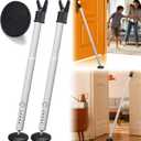 2 Pack Door Security Bar  Anti-Slip 600LB Heavy Duty Door Stopper Jammer Stick, Adjustable 24.5-50.7'',Portable Travel Safety Lock Blocker for Home, Apartment, Hotel, Front & Sliding Doors (Matte White)