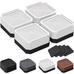 ANNKUT Bed Risers and Furniture Risers, Heavy Duty Adjustable Lifting Blocks for Couches, Desks, and Chairs, Elevates 1.5 Inches, Holds up to 4000 lbs (White)