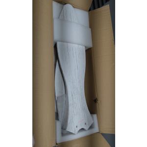 52 Inch White Ceiling Fan with Lights and Remote, Retro White Wood Low Profile Flush Mount Modern Ceiling Fan for Indoor Farmhouse Bedroom Living Room Outdoor Patio Porch, Reversible DC Motor